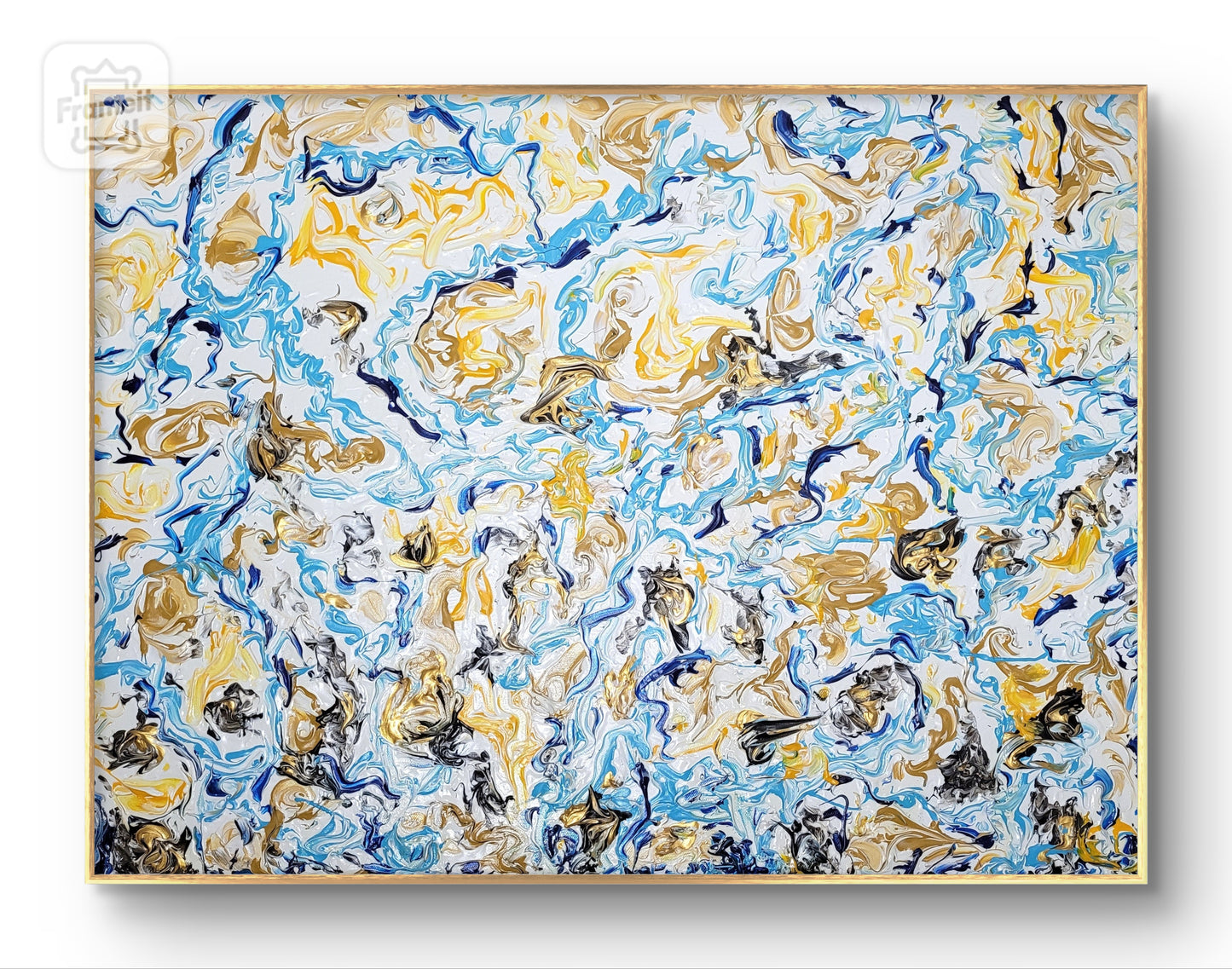 Jeux du sable et de l'eau sur la plage d'Houlgate, peinture contemporaine, Eveline David-Valette