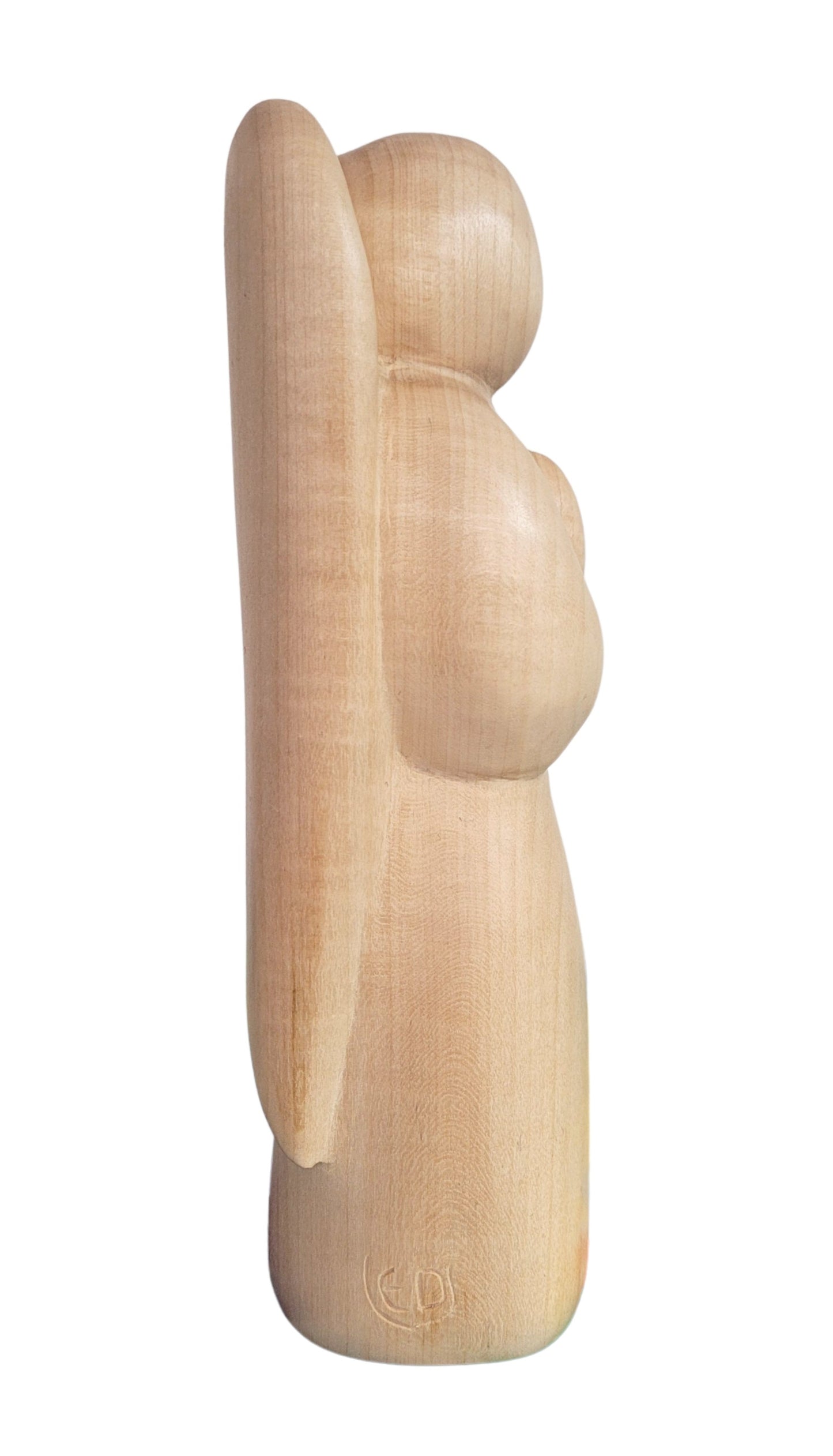 Petit ange, sculpture contemporaine en bois de tilleul, Eveline David-Valette