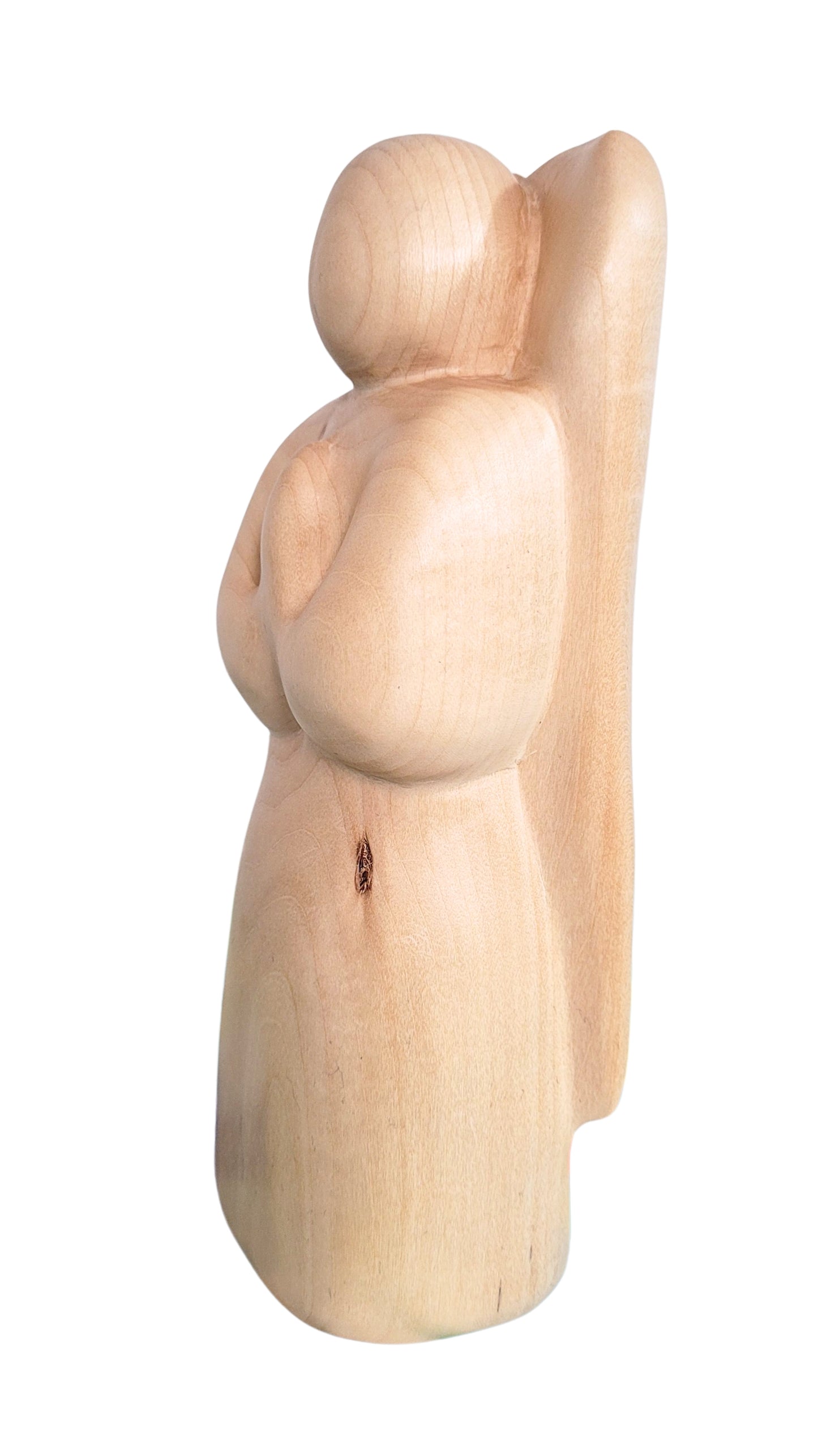 Petit ange, sculpture contemporaine en bois de tilleul, Eveline David-Valette