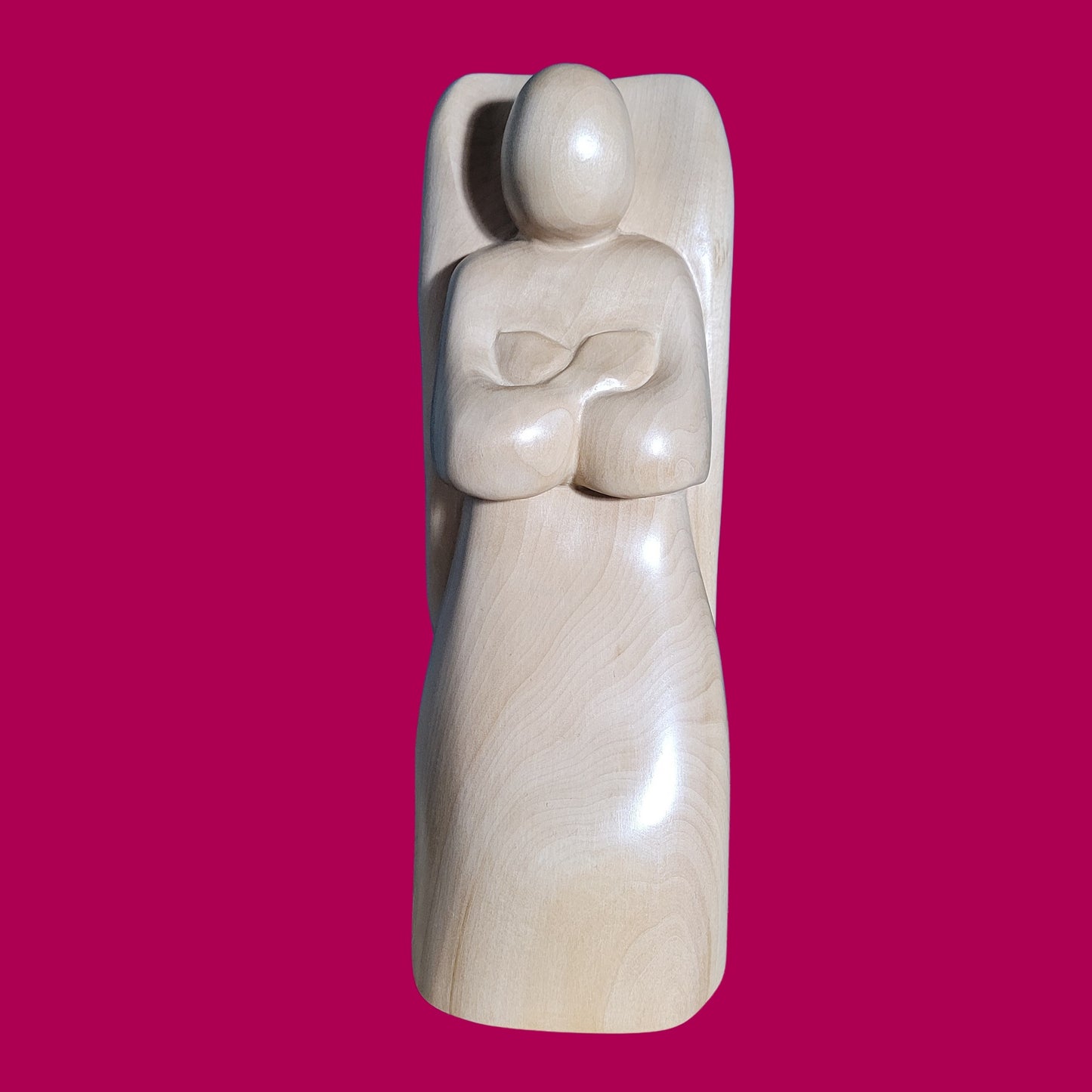Ange, sculpture contemporaine en bois de tilleul, Eveline David-Valette