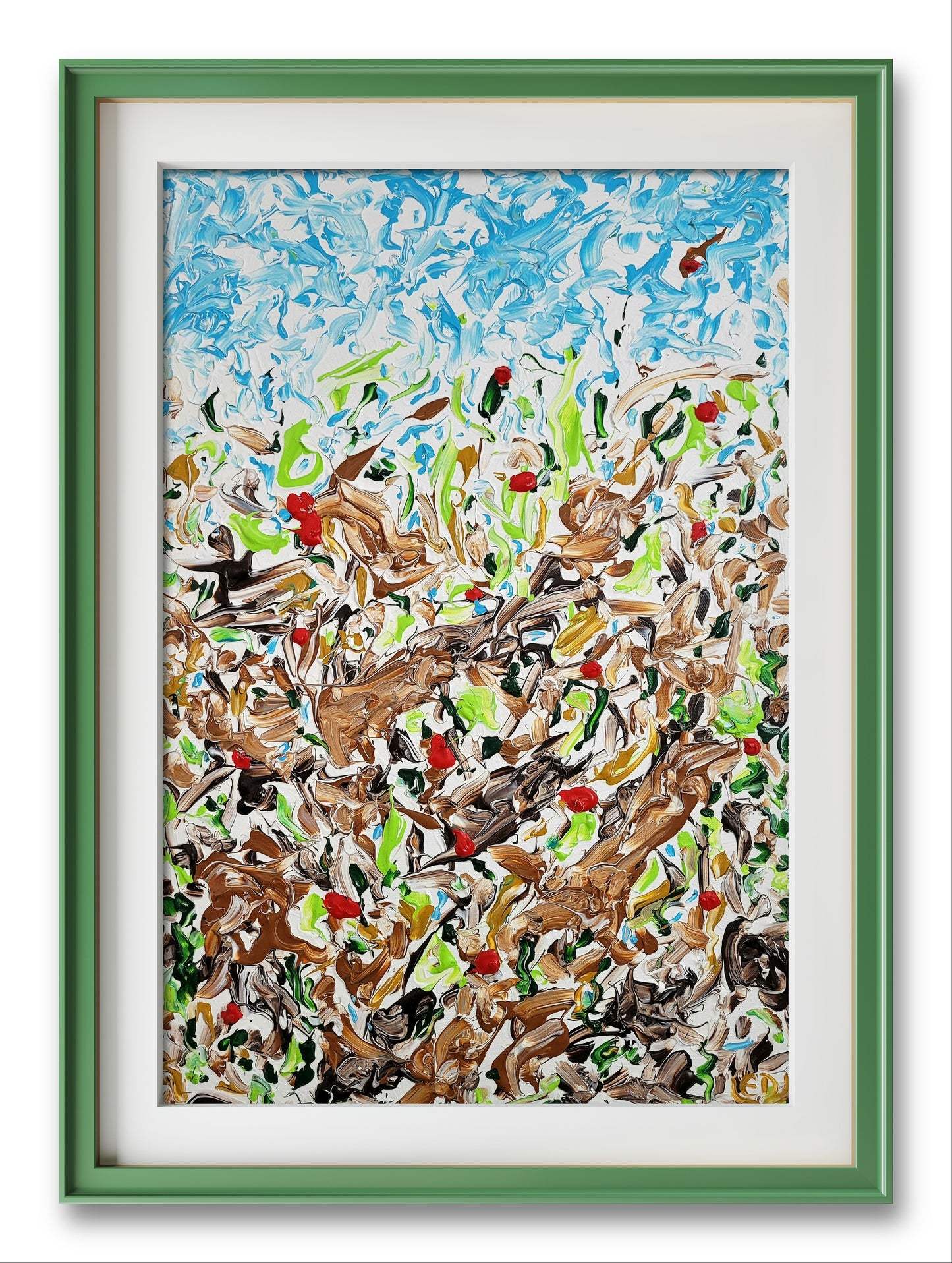 Automne et fruits rouges, peinture contemporaine, Eveline David-Valette